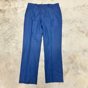 Banana Republic Non Iron Tailored Slim Fit Blue Cotton Dress Pants Mens 32x30
